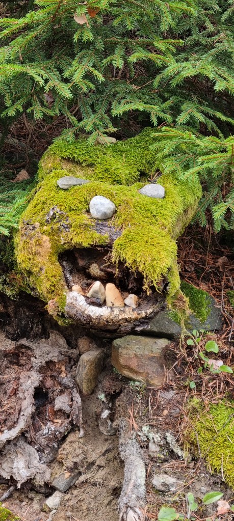 onderweg kwamen we dit ''Bos-monster'' tegen